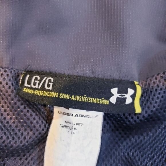 Under Armour Gray Semi Fitted Zip Up Windbreaker Jacket Women's Size Large - Picture 8 of 9